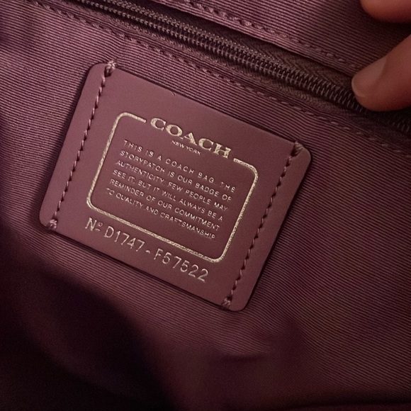 Purple Coach Zip Top Tote - Picture 4 of 5